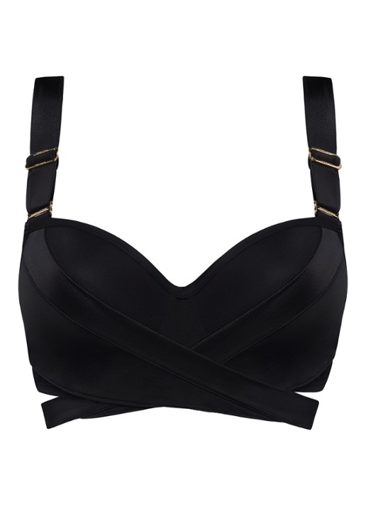 Marlies Dekkers Cache Coeur push-up bikinitop met beugelondersteuning - voorkant zwart