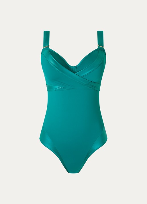Marlies Dekkers Cache Coeur voorgevormd badpak met beugelondersteuning - voorkant 2 zeegroen