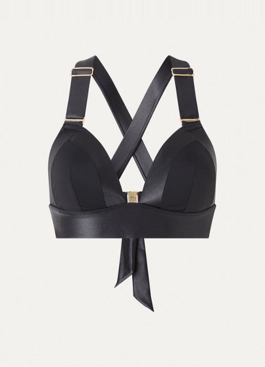 Marlies Dekkers Cache Coeur voorgevormde bralette bikinitop - voorkant 9 zwart