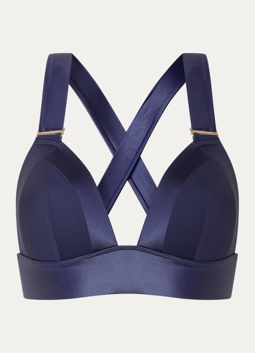 Marlies Dekkers Cache Coeur voorgevormde bralette bikinitop - voorkant 2 donkerblauw