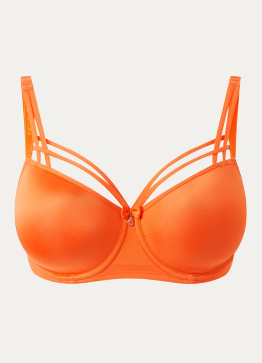 Marlies Dekkers Dame De Paris voorgevormde balconette bh  - voorkant 3 oranjerood