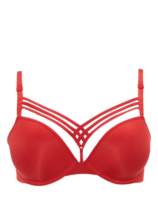 Marlies Dekkers Dame de Paris voorgevormde plunge bh - voorkant steenrood