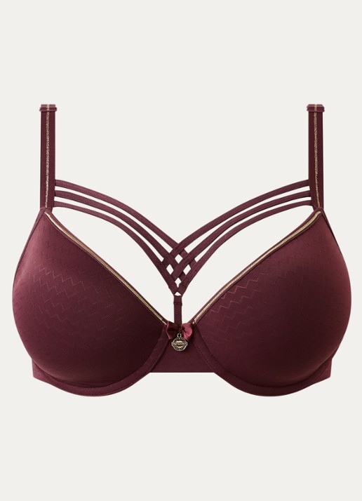 Marlies Dekkers Dame De Paris voorgevormde plunge bh - voorkant aubergine