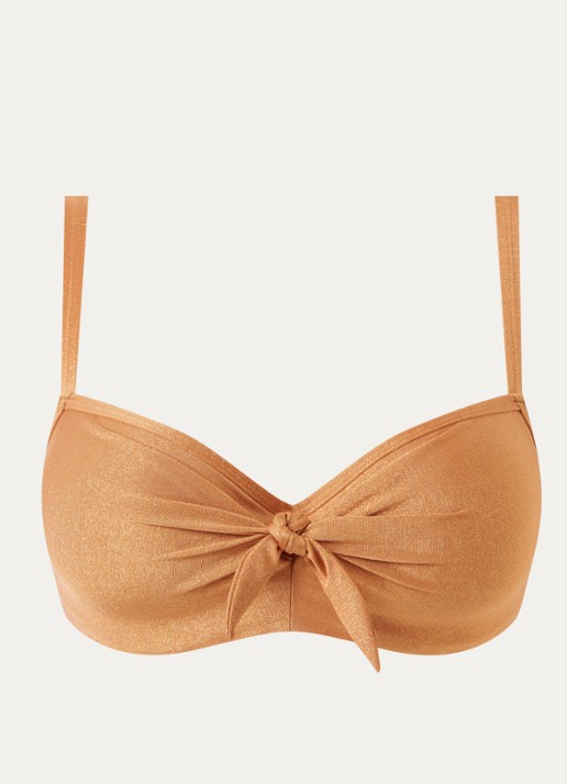 Marlies Dekkers Dorada balconette bikinitop met lurex en strikdetail - voorkant 4 donkeroranje