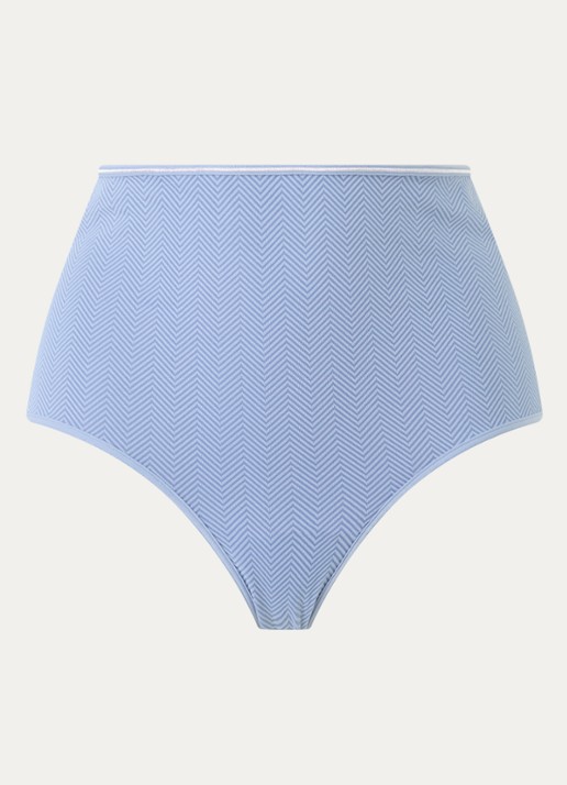 Marlies Dekkers High waisted slip met print - voorkant staalblauw