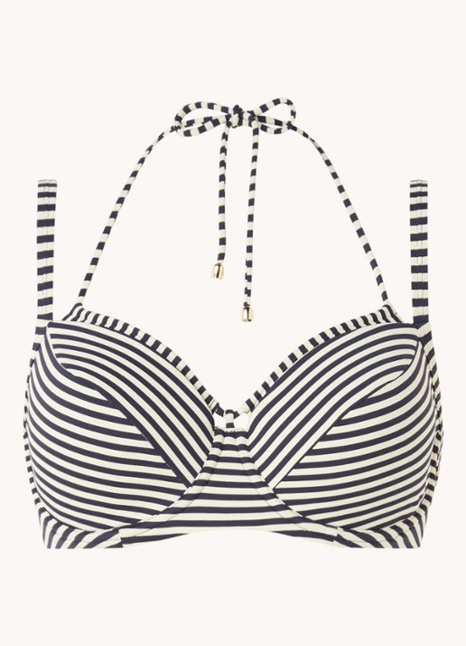 Marlies Dekkers Holi Vintage push-up bikinitop met streepprint - voorkant 3 lichtblauw