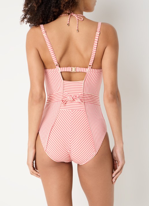 Marlies Dekkers Holi vintage voorgevormd badpak met beugelondersteuning - achterkant donkerroze