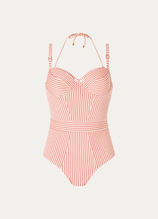 Marlies Dekkers Holi vintage voorgevormd badpak met beugelondersteuning - voorkant 2 donkerroze