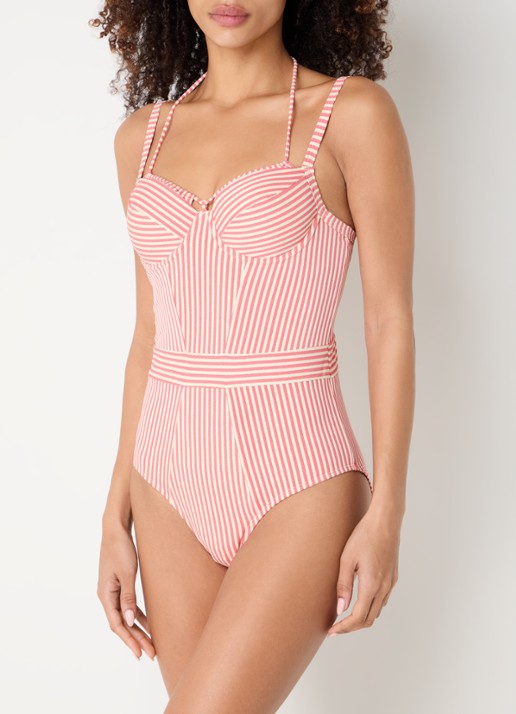 Marlies Dekkers Holi vintage voorgevormd badpak met beugelondersteuning - voorkant 3 donkerroze