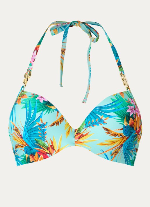 Marlies Dekkers Hula Haka push-up bikinitop met print - voorkant 4 lichtblauw