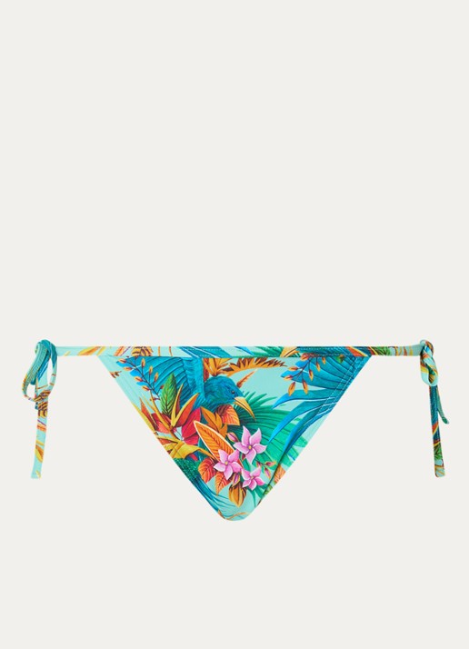 Marlies Dekkers Hula Haka tanga bikinislip met bloemenprint - voorkant 4 aquablauw