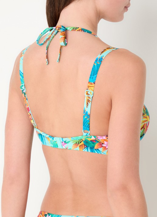 Marlies Dekkers Hula Haka voorgevormde balconette bikinitop met print - achterkant 5 lichtblauw
