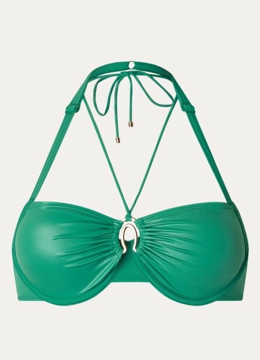 Marlies Dekkers Jet Set voorgevormde balconette bikinitop met glanzende finish - voorkant 4 groen