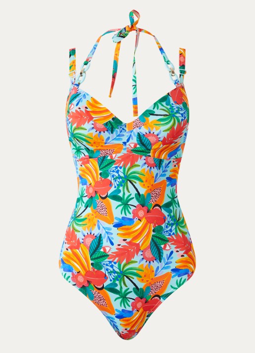Marlies Dekkers Paradisa badpak met voorgevormde cups en beugelondersteuning - voorkant 2 lichtblauw