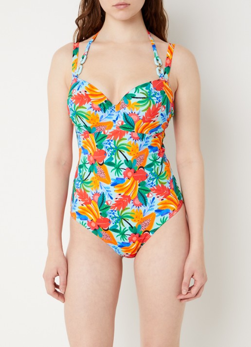 Marlies Dekkers Paradisa badpak met voorgevormde cups en beugelondersteuning - voorkant 3 lichtblauw
