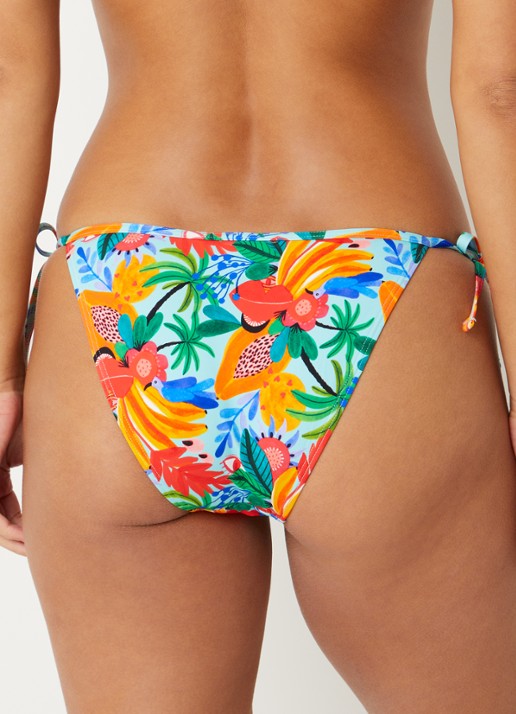Marlies Dekkers Paradisa bikinislip met print - achterkant lichtblauw