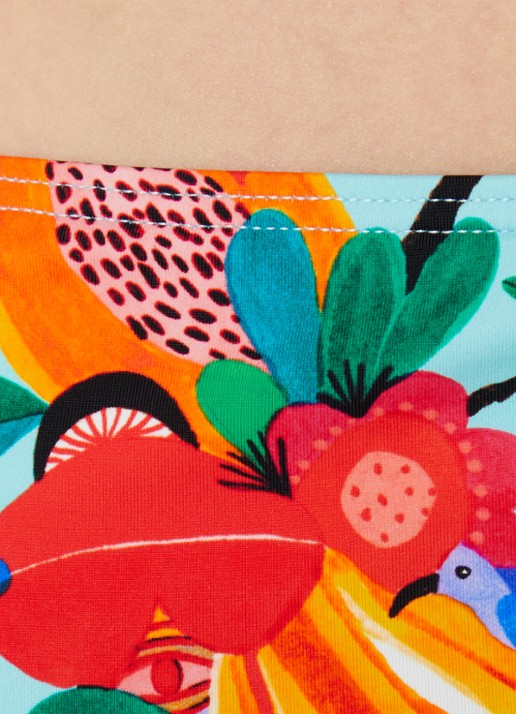 Marlies Dekkers Paradisa high waisted bikinislip met print - detail 4 blauw