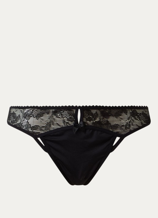 Marlies Dekkers Peekaboo tanga van kant - voorkant 4 zwart
