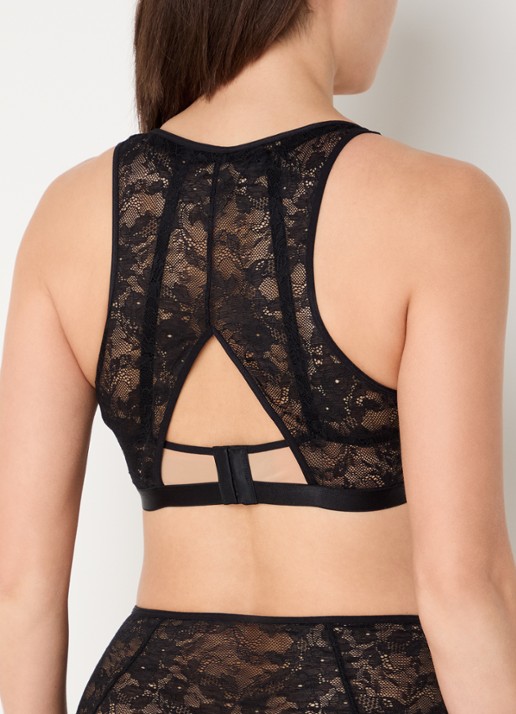 Marlies Dekkers Queen Of Wands push up bh met overlay van kant - achterkant 5 zwart