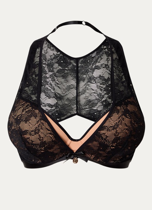 Marlies Dekkers Queen Of Wands push up bh met overlay van kant - voorkant zwart