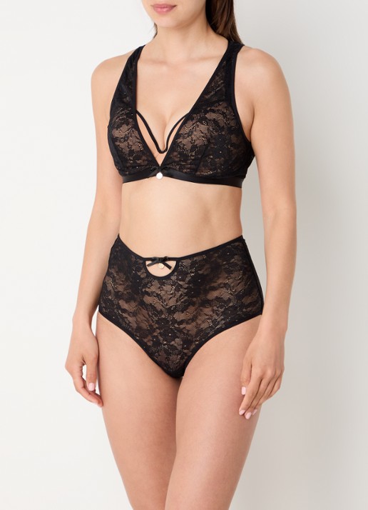Marlies Dekkers Queen Of Wands push up bh met overlay van kant - voorkant 2 zwart