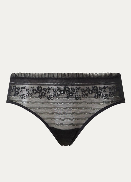 Marlies Dekkers Rebel In Lace hipster van mesh met kant en smockwerk