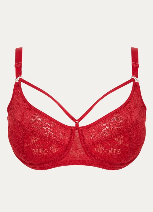 Marlies Dekkers Space Odyssey balconette bh met kant - voorkant 2 rood