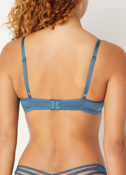 Marlies Dekkers Space Odyssey balconette bh van kant - achterkant 5 staalblauw