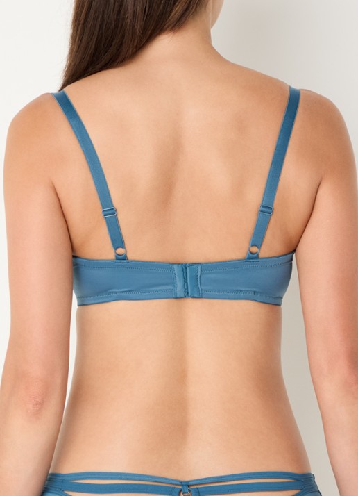 Marlies Dekkers Space Odyssey balconette bh van kant - achterkant staalblauw