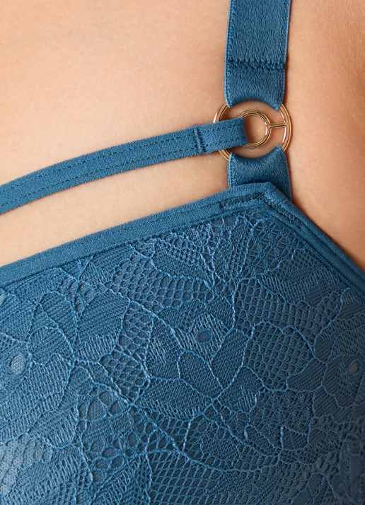 Marlies Dekkers Space Odyssey balconette bh van kant - detail 5 staalblauw