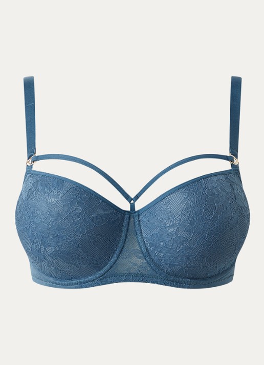 Marlies Dekkers Space Odyssey balconette bh van kant - voorkant 2 staalblauw