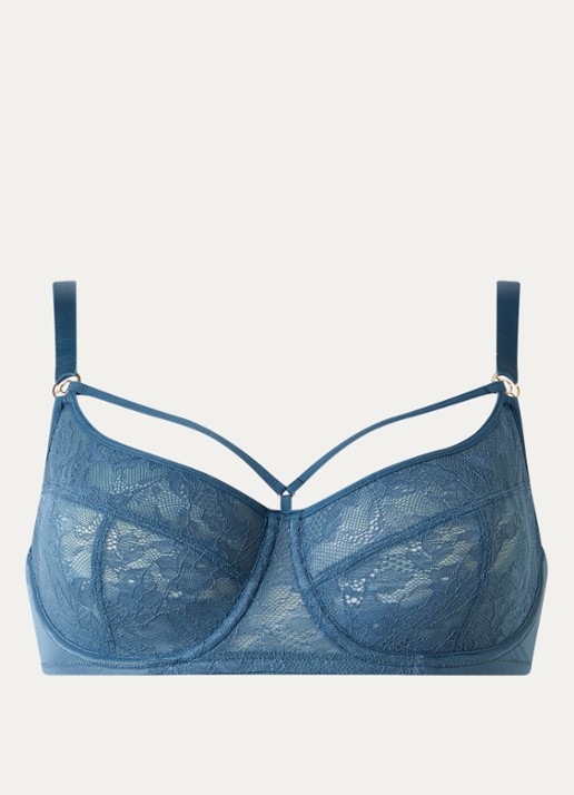 Marlies Dekkers Space Odyssey balconette bh van kant - voorkant 4 staalblauw