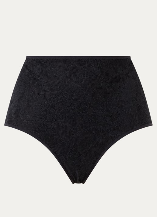 Marlies Dekkers Space Odyssey high waisted slip met kant - voorkant zwart