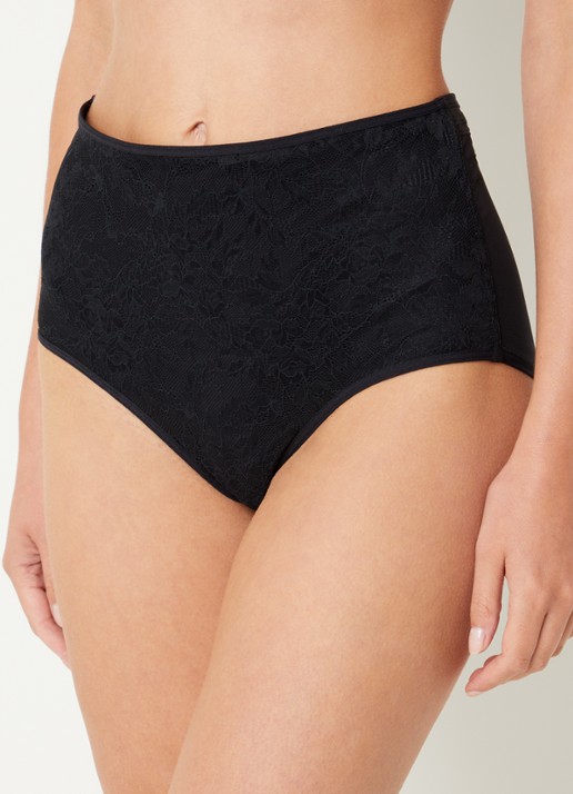 Marlies Dekkers Space Odyssey high waisted slip met kant - voorkant 2 zwart