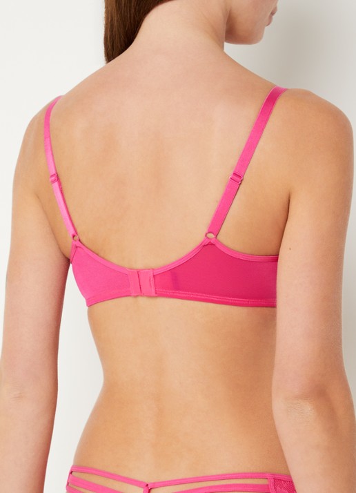Marlies Dekkers Space Odyssey push-up bh met overlay van kant  - achterkant 2 fuchsia