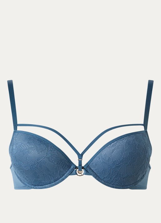 Marlies Dekkers Space Odyssey push-up bh van kant - voorkant 3 staalblauw