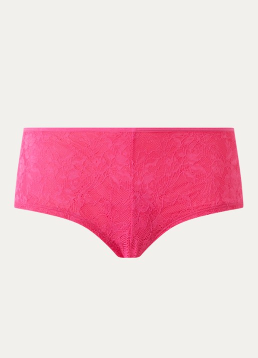 Marlies Dekkers Space Odyssey shorty met overlay van kant - voorkant 5 fuchsia
