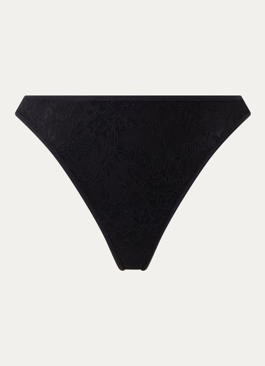 Marlies Dekkers Space Odyssey string met kant - voorkant zwart