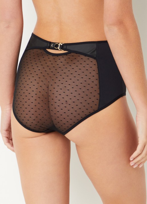 Marlies Dekkers Suspensia high waisted slip met kant - achterkant zwart