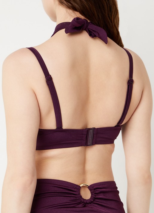 Marlies Dekkers Tanit voorgevormde halter bikinitop met beugelondersteuning - achterkant paars