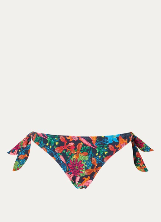 Marlies Dekkers Thalassa bikinislip met bloemenprint - voorkant donkerblauw