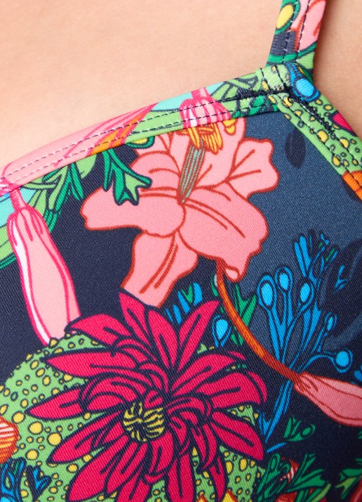 Marlies Dekkers Thalassa push-up balconette bikinitop met bloemenprint - detail 3 donkerblauw