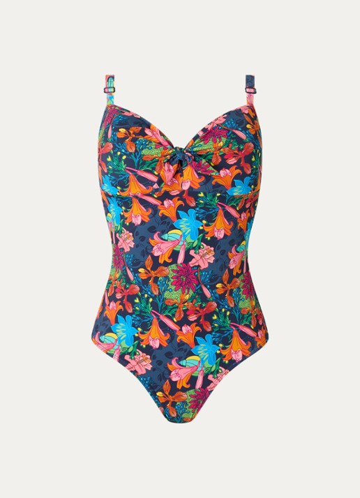 Marlies Dekkers Thalassa voorgevormd badpak met beugelondersteuning - voorkant 2 donkerblauw