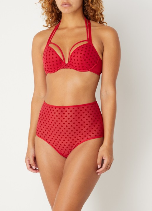 Marlies Dekkers The Art Of Love high waisted slip van mesh - voorkant 2 rood