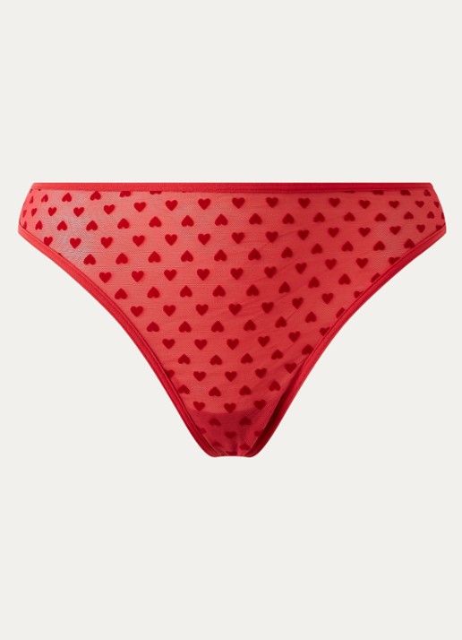 Marlies Dekkers The Art Of Love tanga van mesh - voorkant rood
