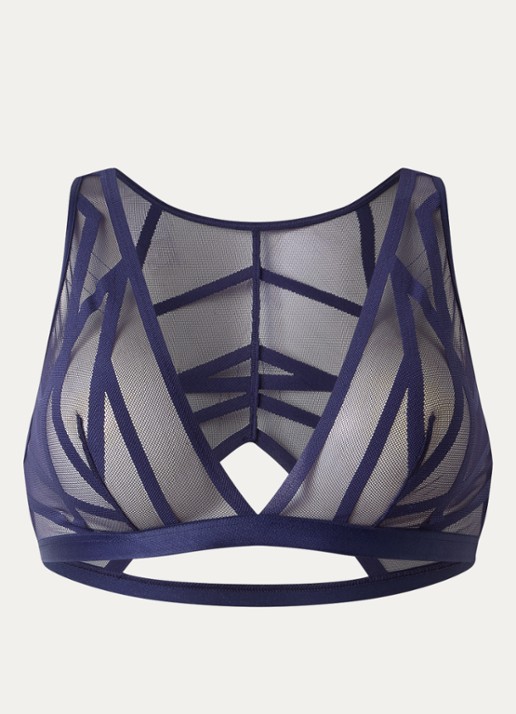 Marlies Dekkers The Illusionist bralette van mesh - voorkant 4 donkerblauw