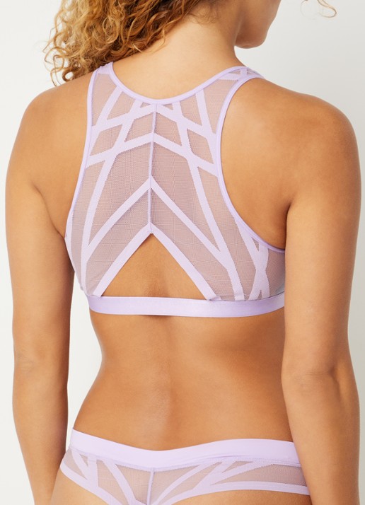 Marlies Dekkers The Illusionist bralette van mesh  - achterkant lila