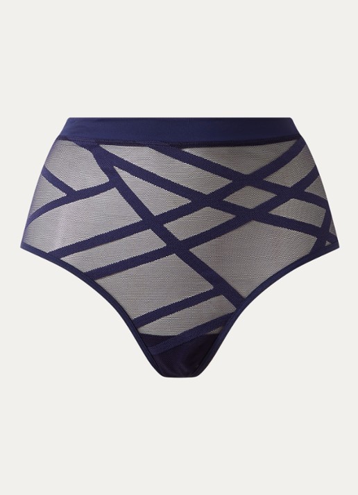 Marlies Dekkers The Illusionist high waisted slip van mesh - voorkant 4 donkerblauw