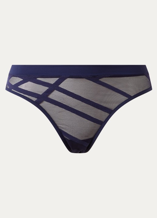 Marlies Dekkers The Illusionist slip van mesh - voorkant donkerblauw