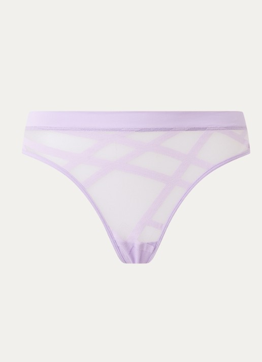 Marlies Dekkers The Illusionist tanga van mesh  - voorkant lila